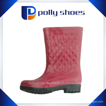 Rojo portátil de goma impermeable lluvia zapatos